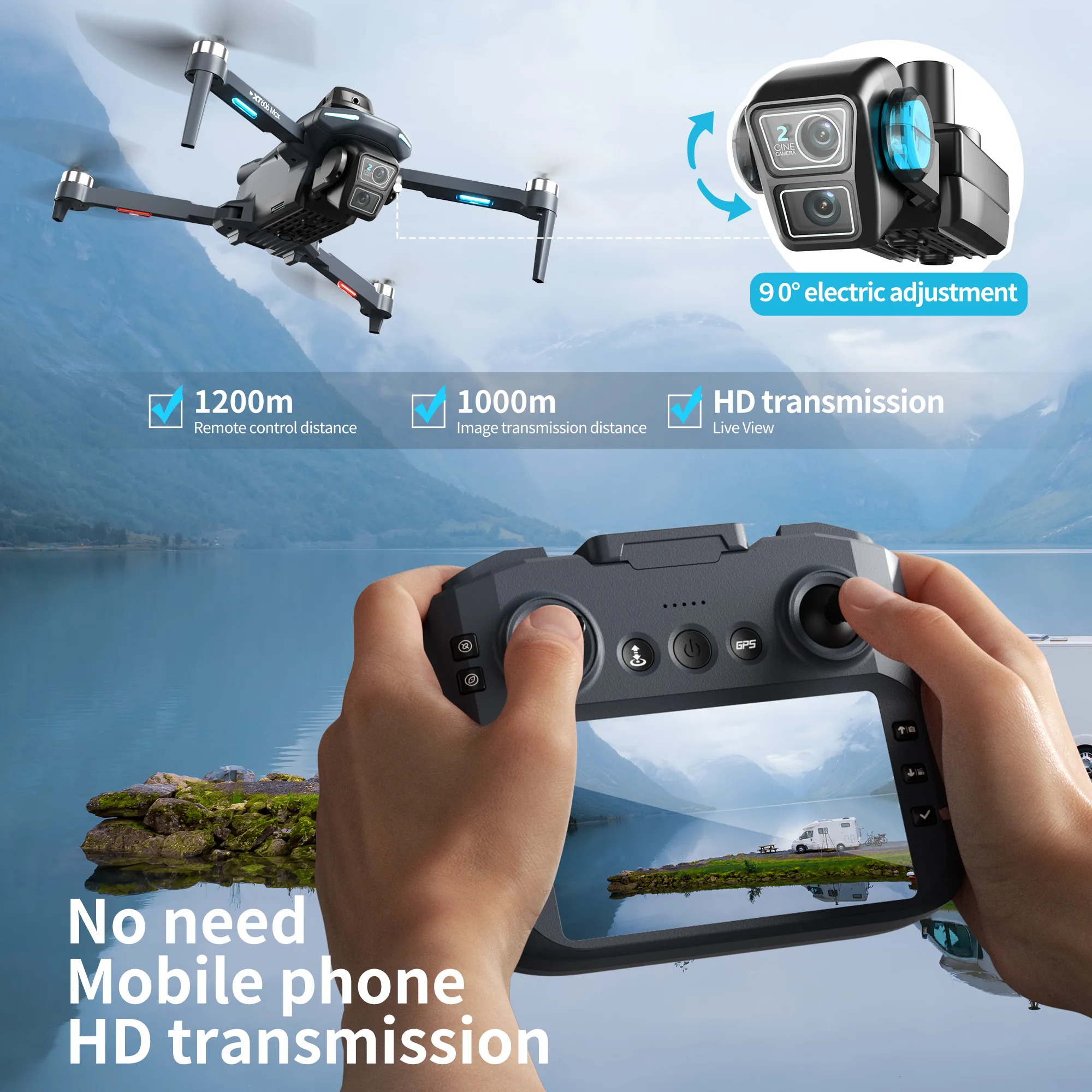 Dron GPS Original XT606 MAX 4k - Drone Photogrammetry reseña y precio